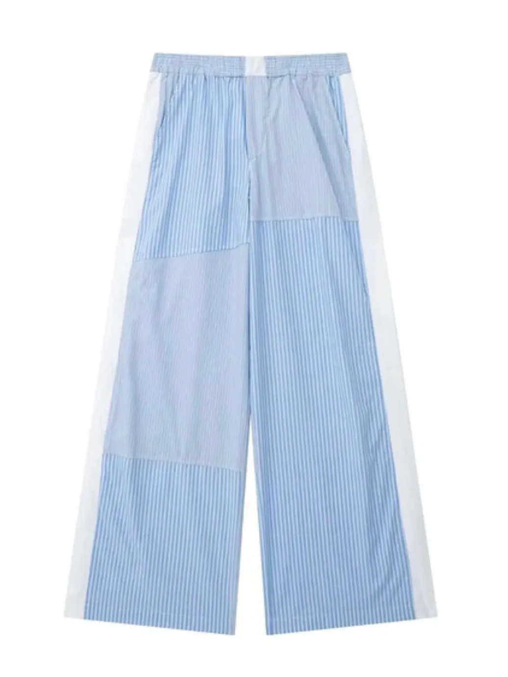 Light blue and white striped set of 2 top and pants