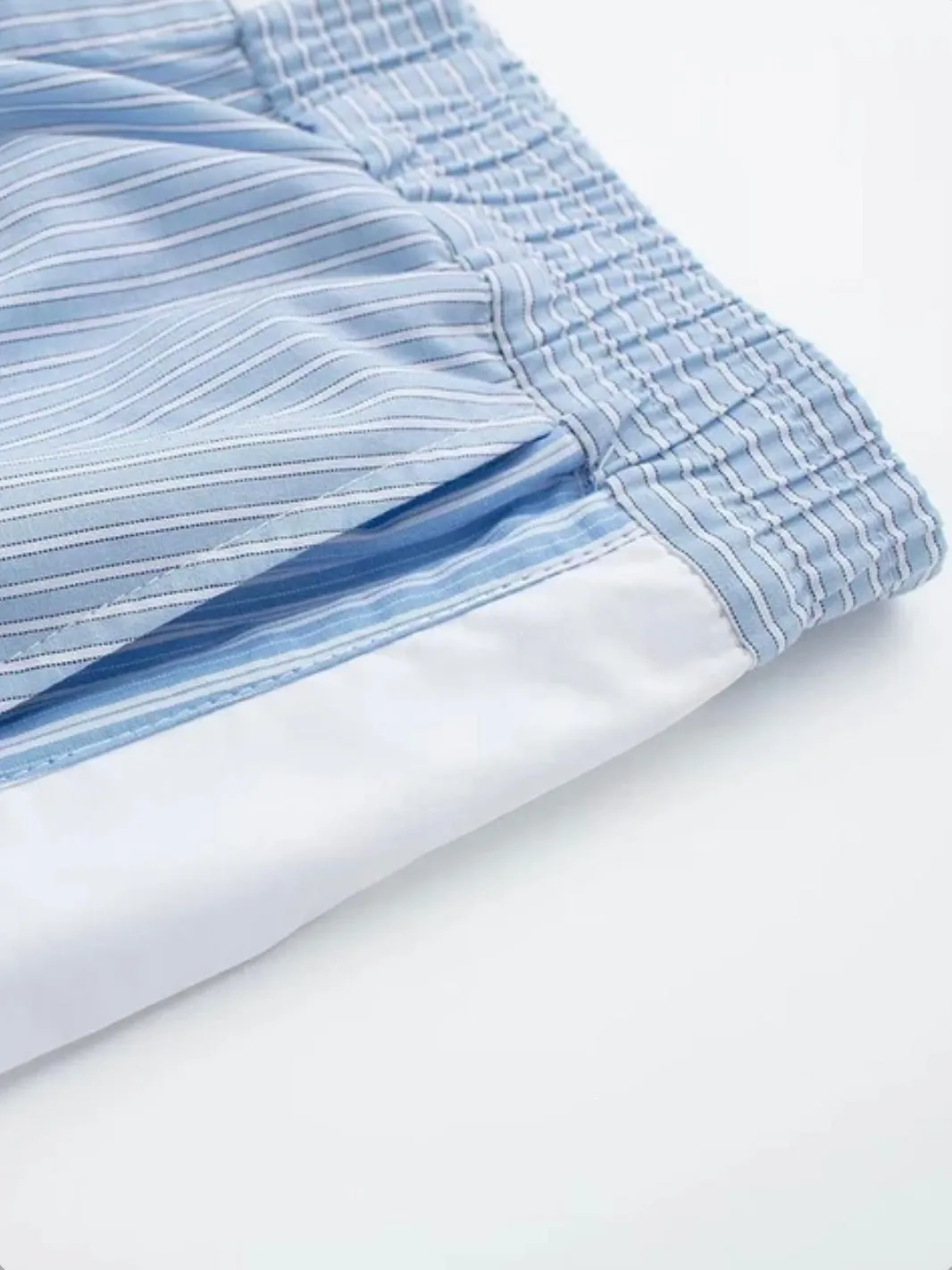 Light blue and white striped set of 2 top and pants