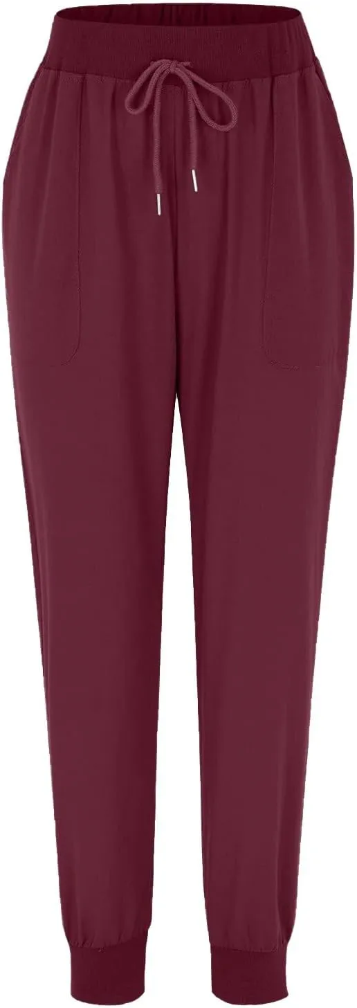 Linen Pants Women Petite Casual Summer Loose Solid Color Straight Leg Beach High Waist Linen Pants Plus Size Ankle Trousers