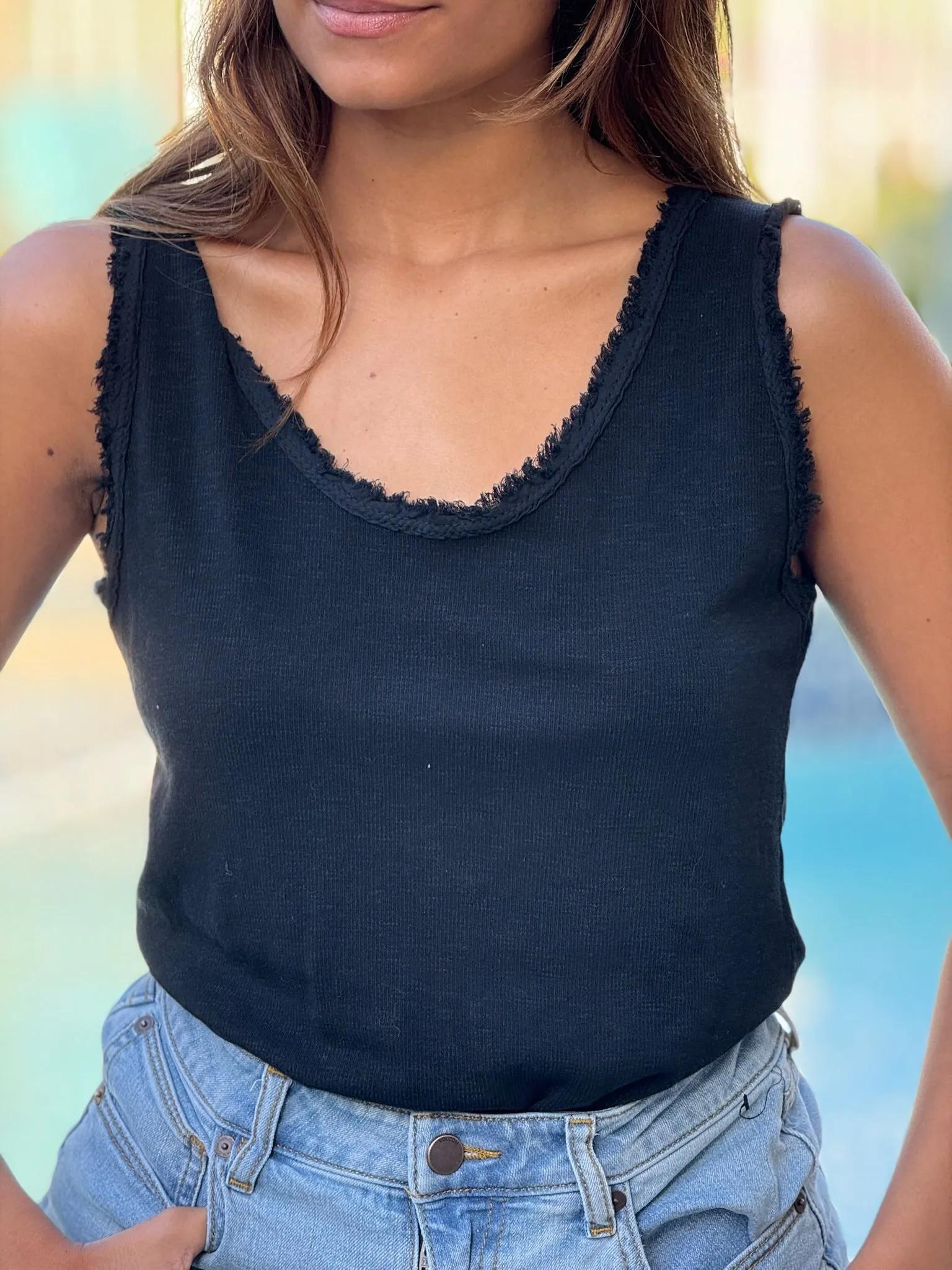 Lori Ruff Edge Tank in Black