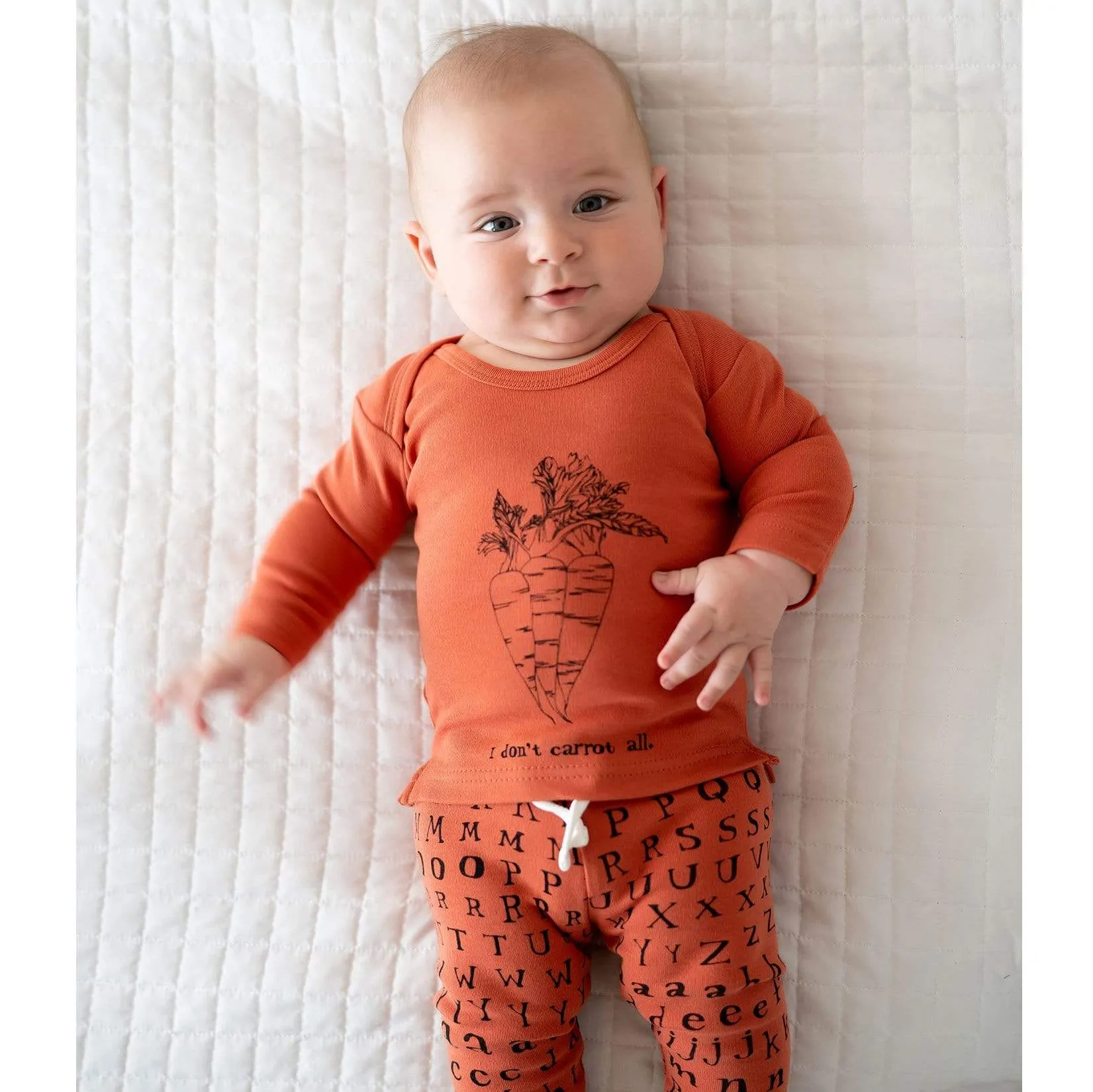 L'ovedbaby Organic Maple Letters Drawstring Baby Leggings