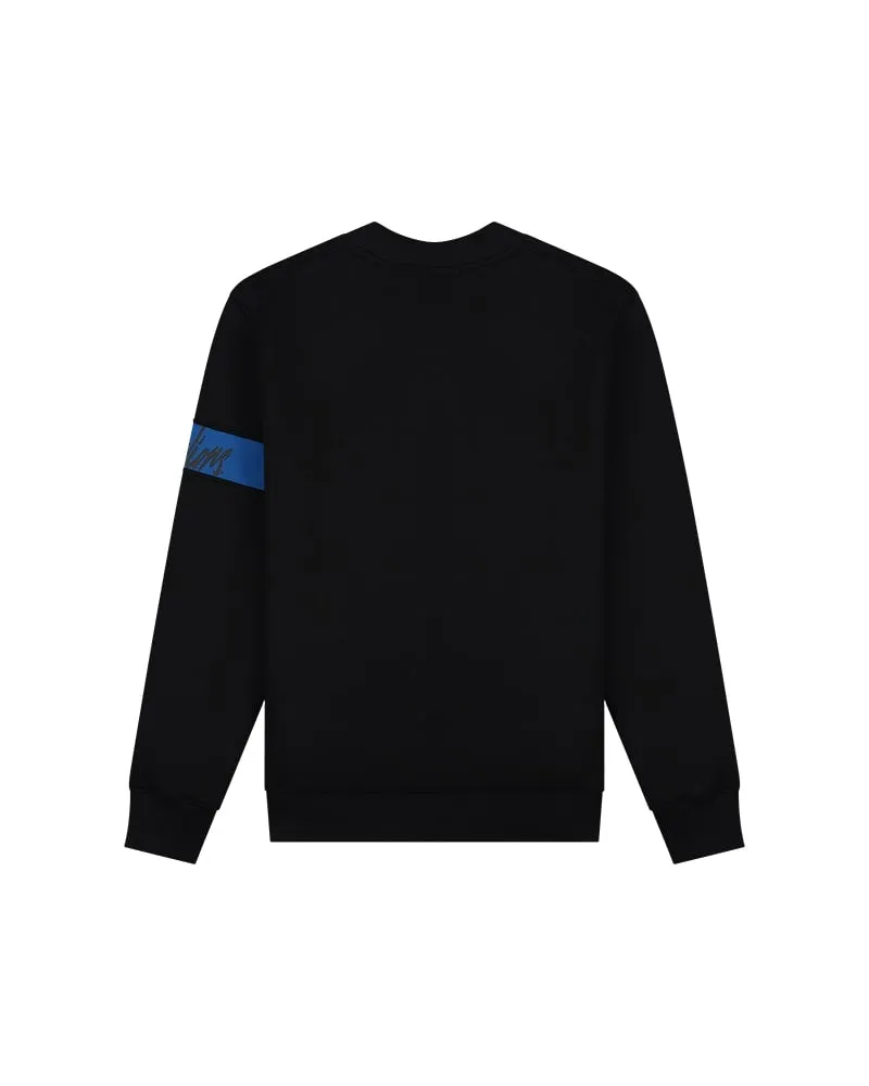 Malelions Men Captain Sweater 2.0 | Black/Cobalt