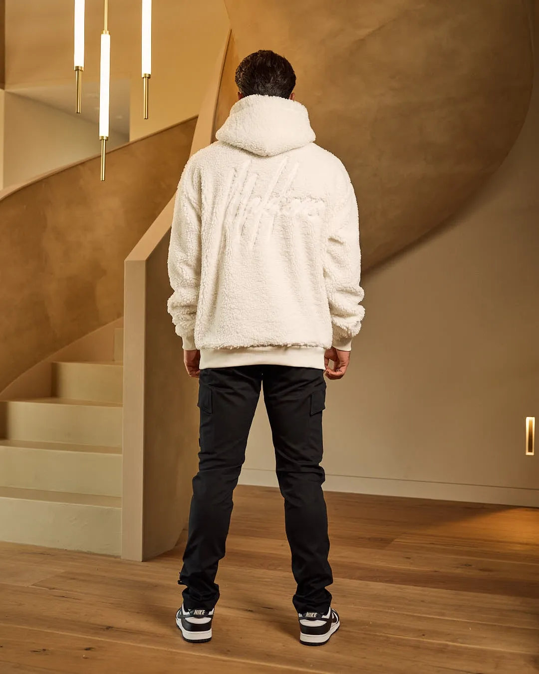 Malelions Men Sherpa Signature Hoodie | Off-White