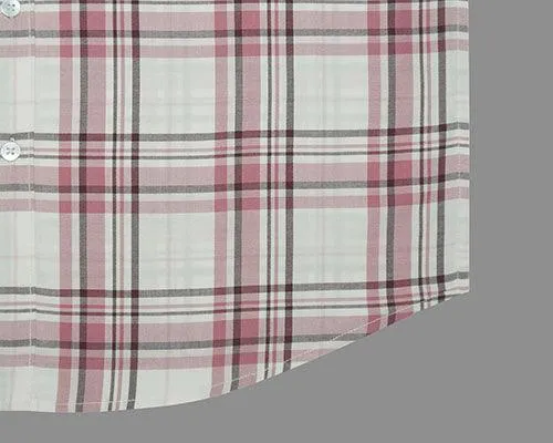 Men's 100% Cotton Tartan Checkered Half Sleeves Shirt (Peach)