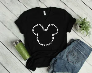 Mickey Heads Outline T Shirt- Mickey Mouse T Shirt - Mickey Mouse