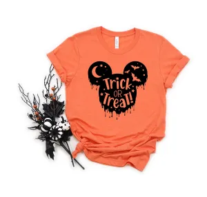 Mickey Mouse Trick or Treat - Adult T Shirt -Disney - Dripping Blood