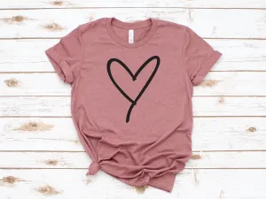 Modern Heart Shirt - Cute Valentine Heart Shirt - Unisex Adult Valentine's Day Heart Shirt - Valentines Day Gift - Heart T-shirt