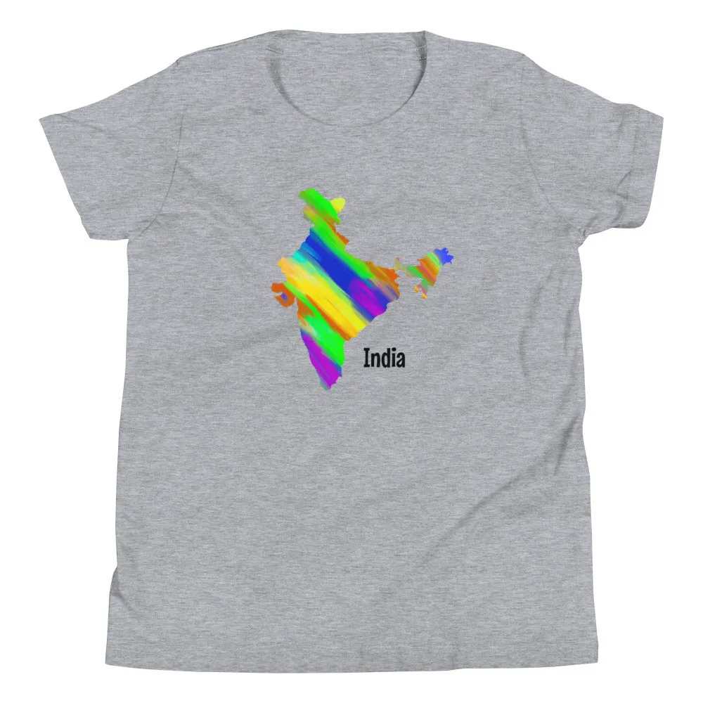 MULTICOLOR INDIA MAP YOUTH T-SHIRT