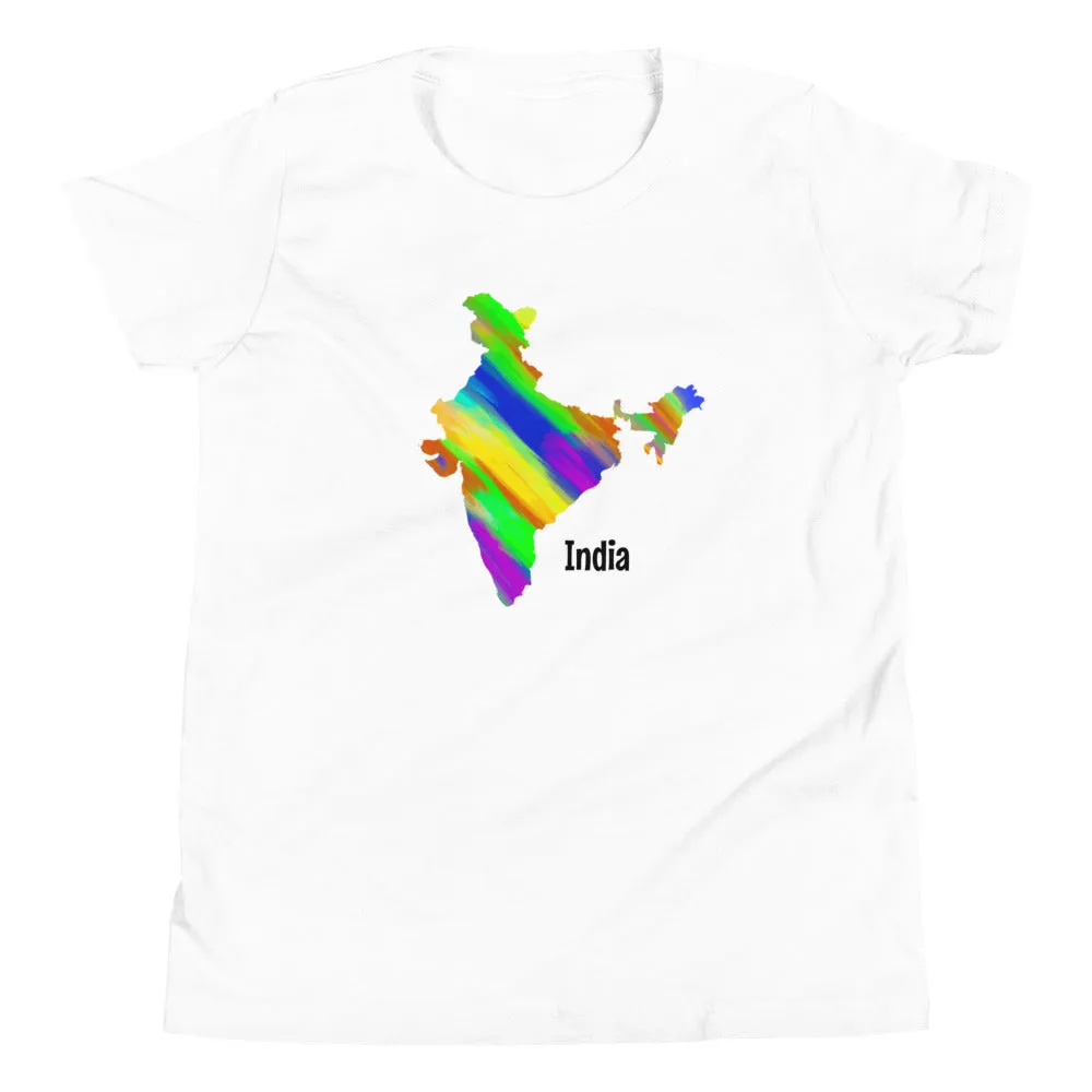 MULTICOLOR INDIA MAP YOUTH T-SHIRT