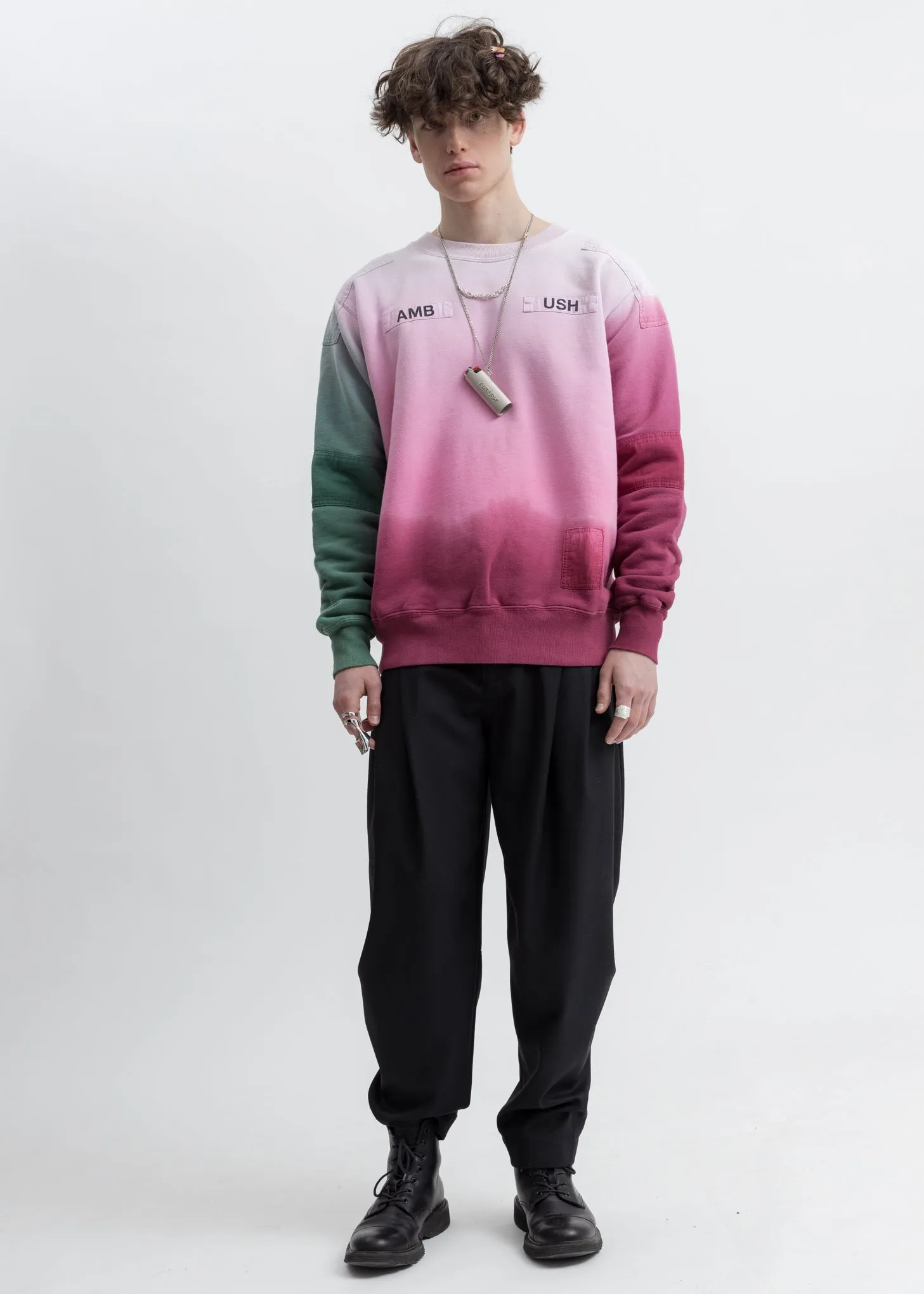 Pink Multicolor New Patchwork Sweatshirt