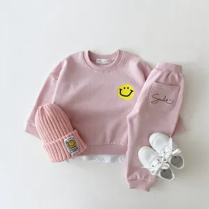 Plush - Fleece Shirt & Trouser - Smiley in Pink