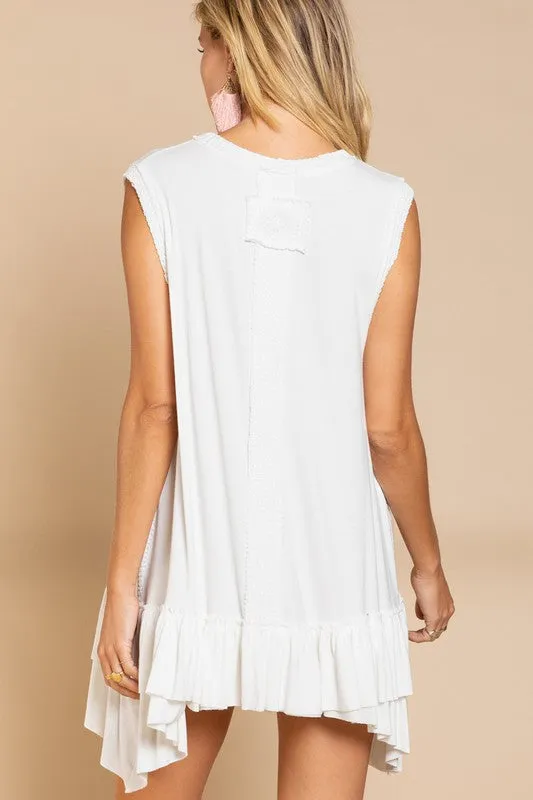 POL Sleeveless Ruffle Hem Dress