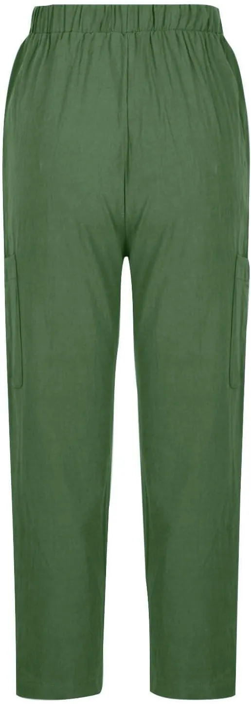 PTOLOCIF Linen Pants Women Summer,Baggy Linen Pants Summer Lightweight High Waist Palazzo Pants Loose Straight Leg Pants