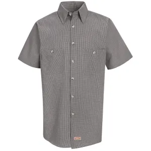 Red Kap Men's Micro-Check Uniform Shirt SP20 - Khaki / Black Check