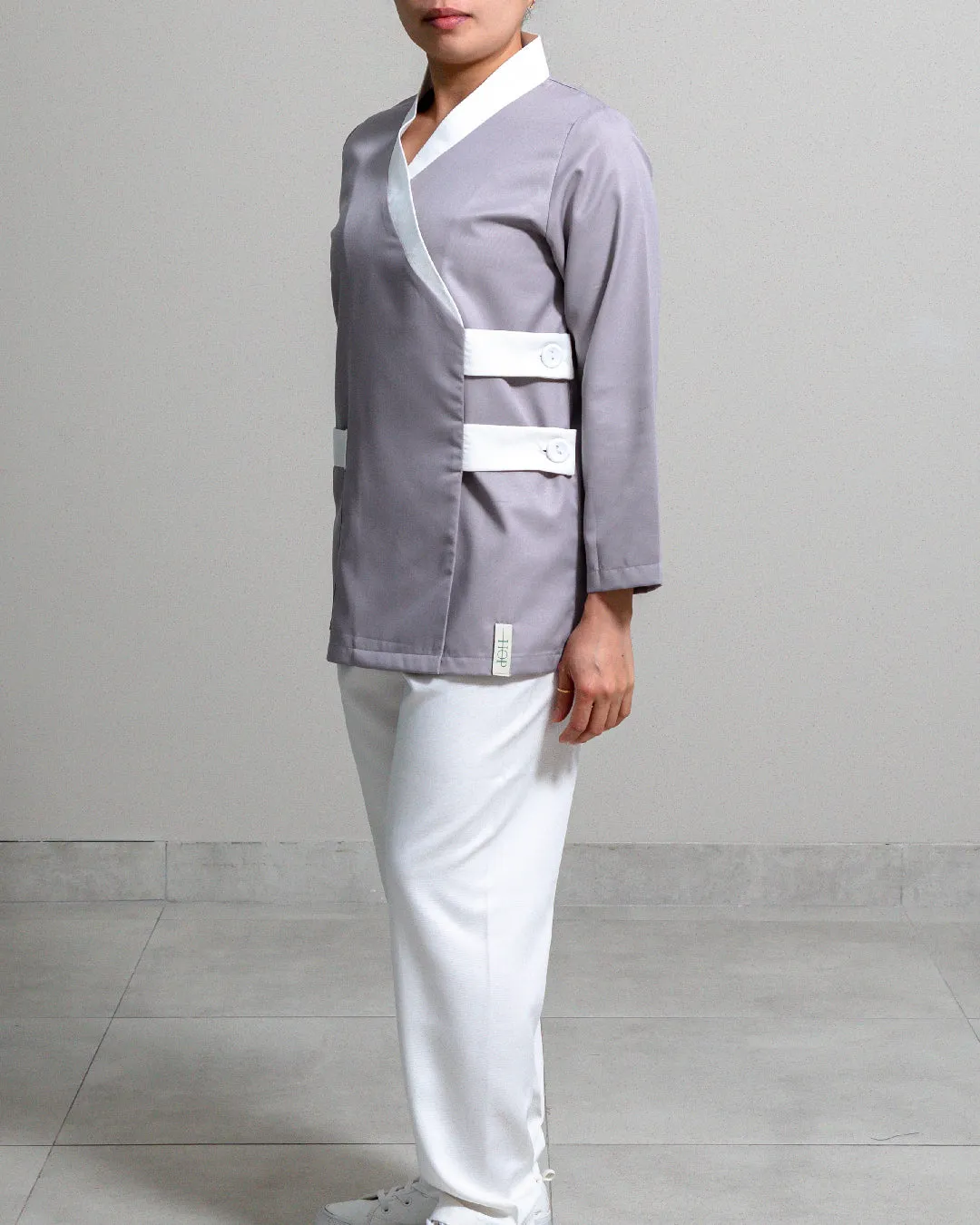Simple Chic | Double Belt | Light Grey.Offwhite