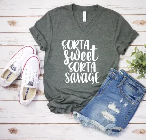 Sorta Sweet Sorta Savage T Shirt - Funny Sarcastic T Shirt - Humor Shirt - Sort of Sweet and Savage
