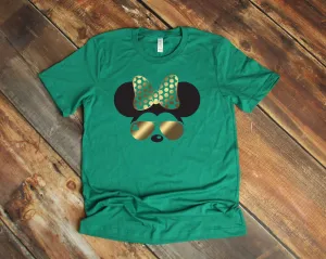 St. Patrick's Day Minnie Mouse T Shirt- Disney Shamrock Clover Shirt- Lucky Minnie Shirt- Disney Lucky Shirt