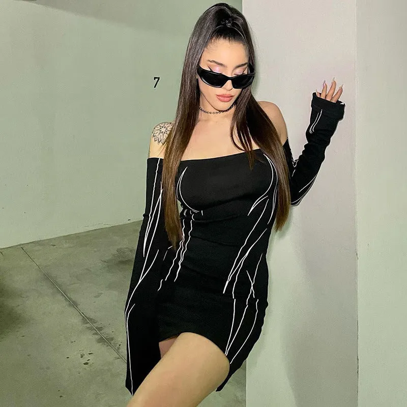 Sultry Single-Shoulder Asymmetrical Backless Strapless Dress
