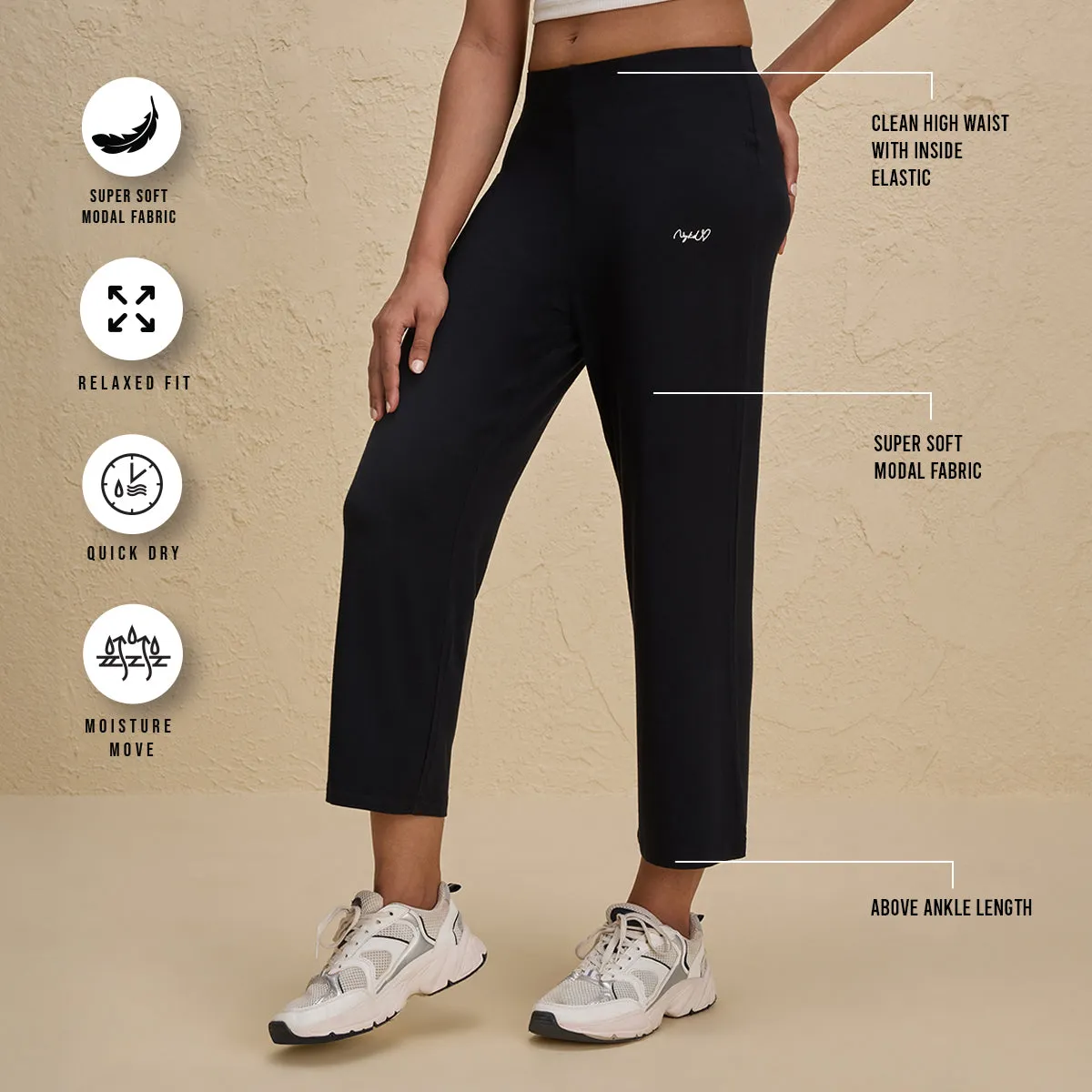 Summer Essential Super Soft and Comfy Modal Cropped Pants-NYLE059-Jet Black