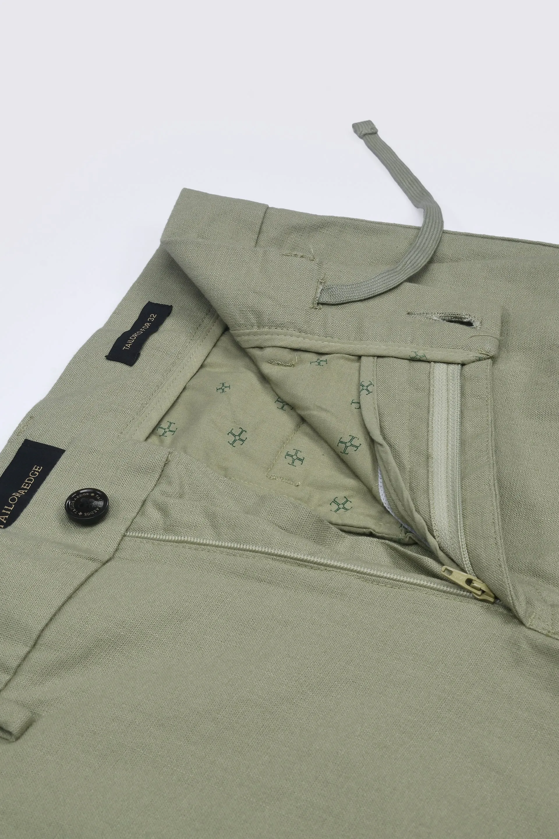 TIMELESS COTTON CHINOS- LINEN FEELS IN PISTACHIO