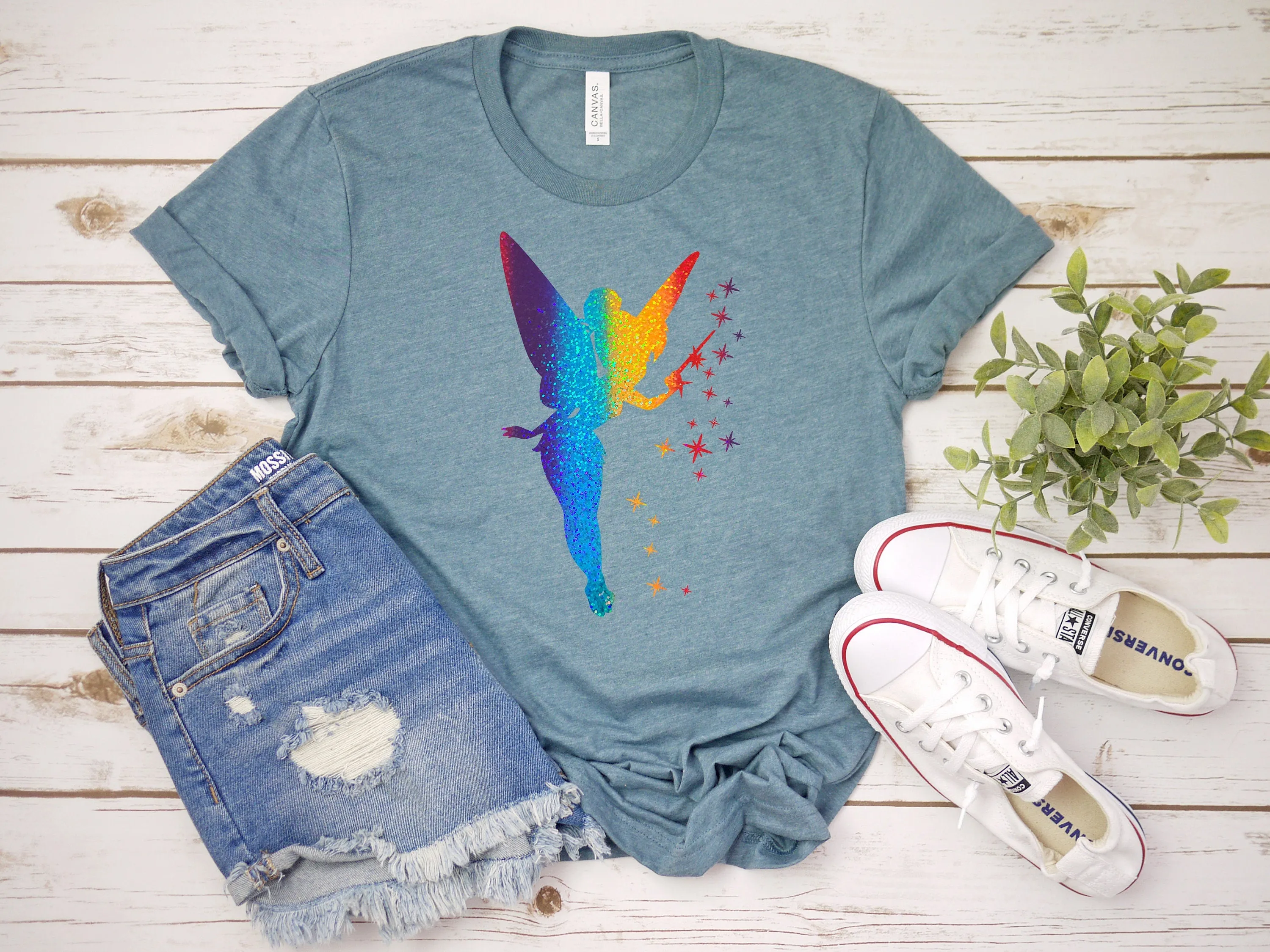Tinkerbell Adult T Shirt- Disney Characters- Peter Pan - Pixie Dust