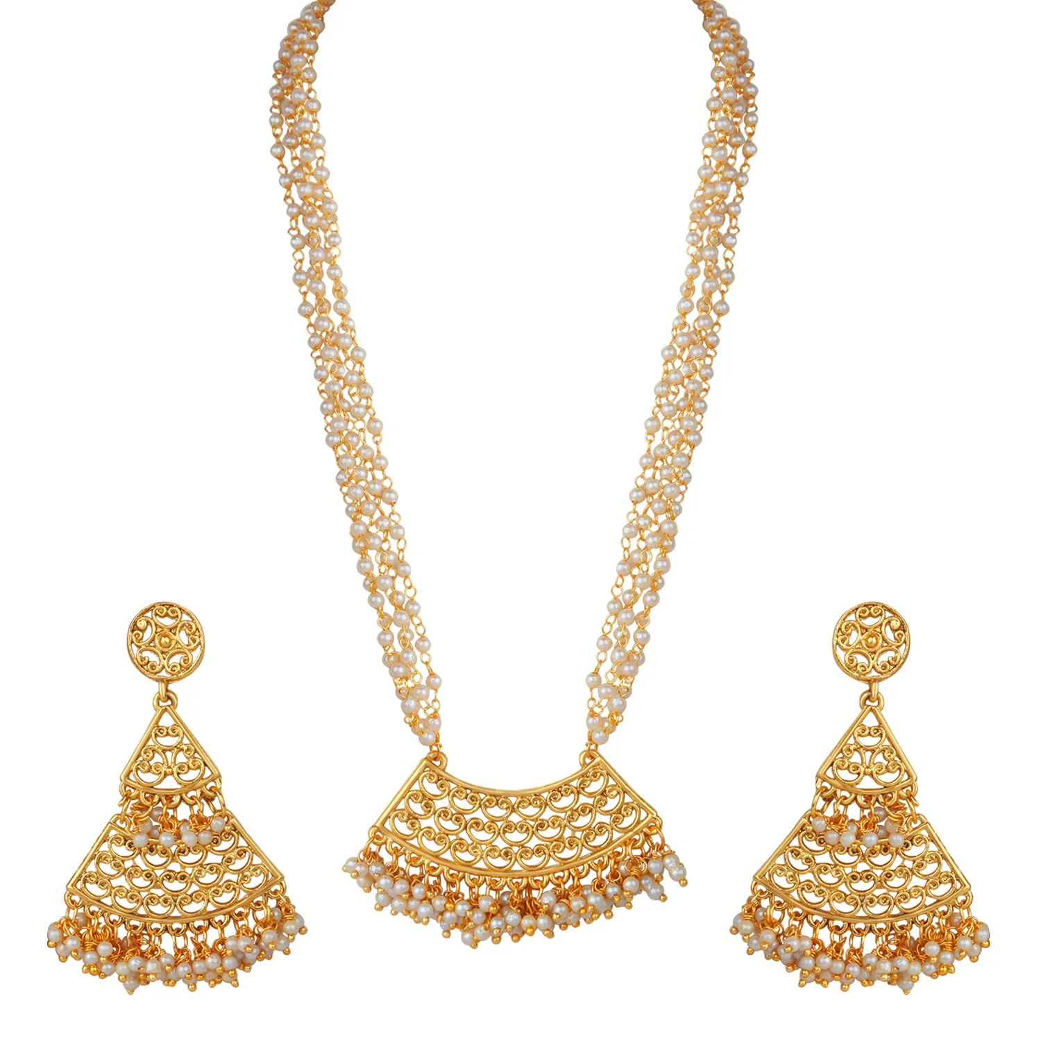 Traditional White Long Necklace set