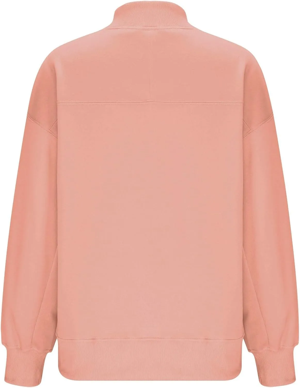 Trendy Sweatshirt for Women with Pockets Stretchy Mock Neck Tops Drop Shoulder Solid Color Pullover Hoodie Y2K
