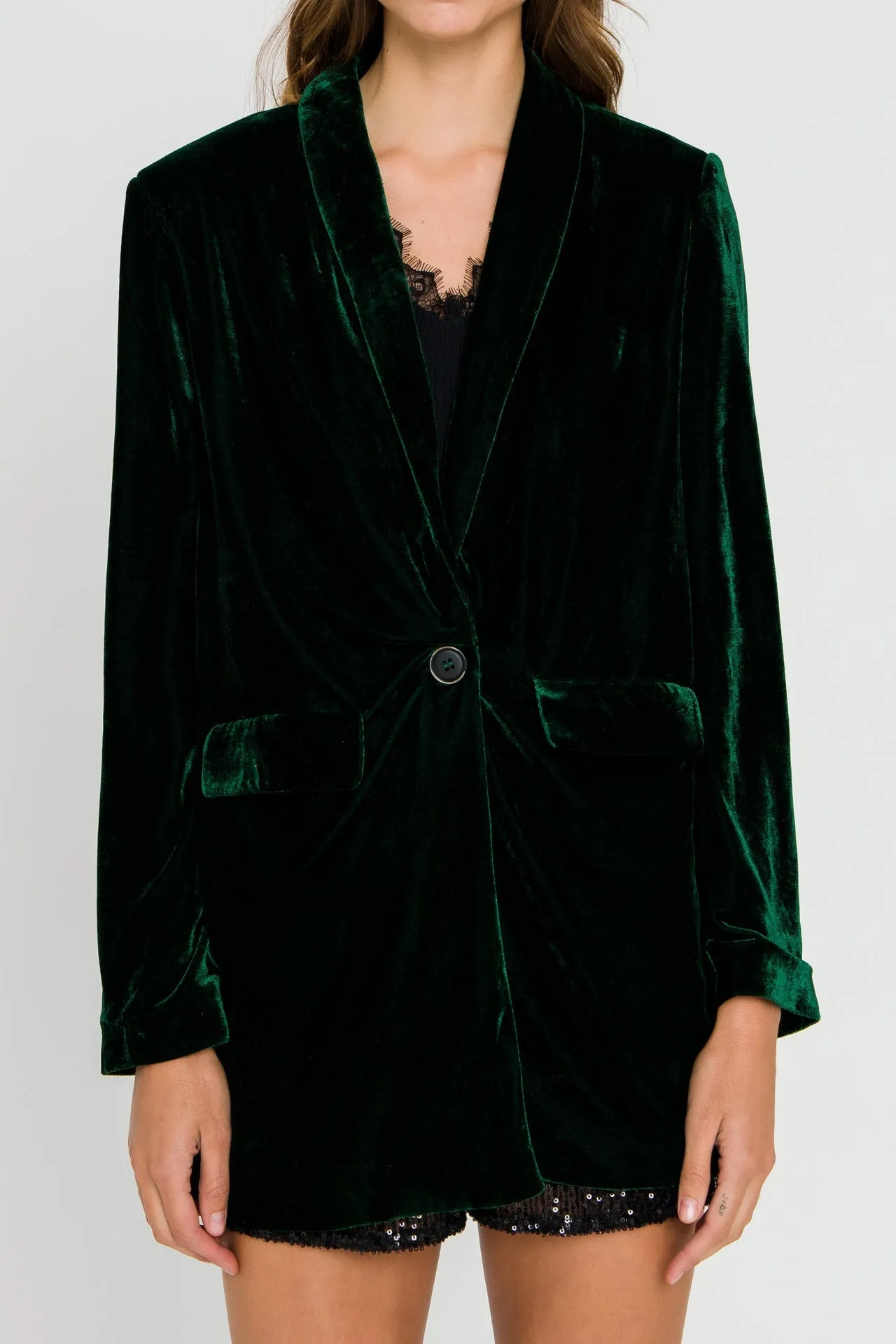 Velvet Loose Fit Blazer