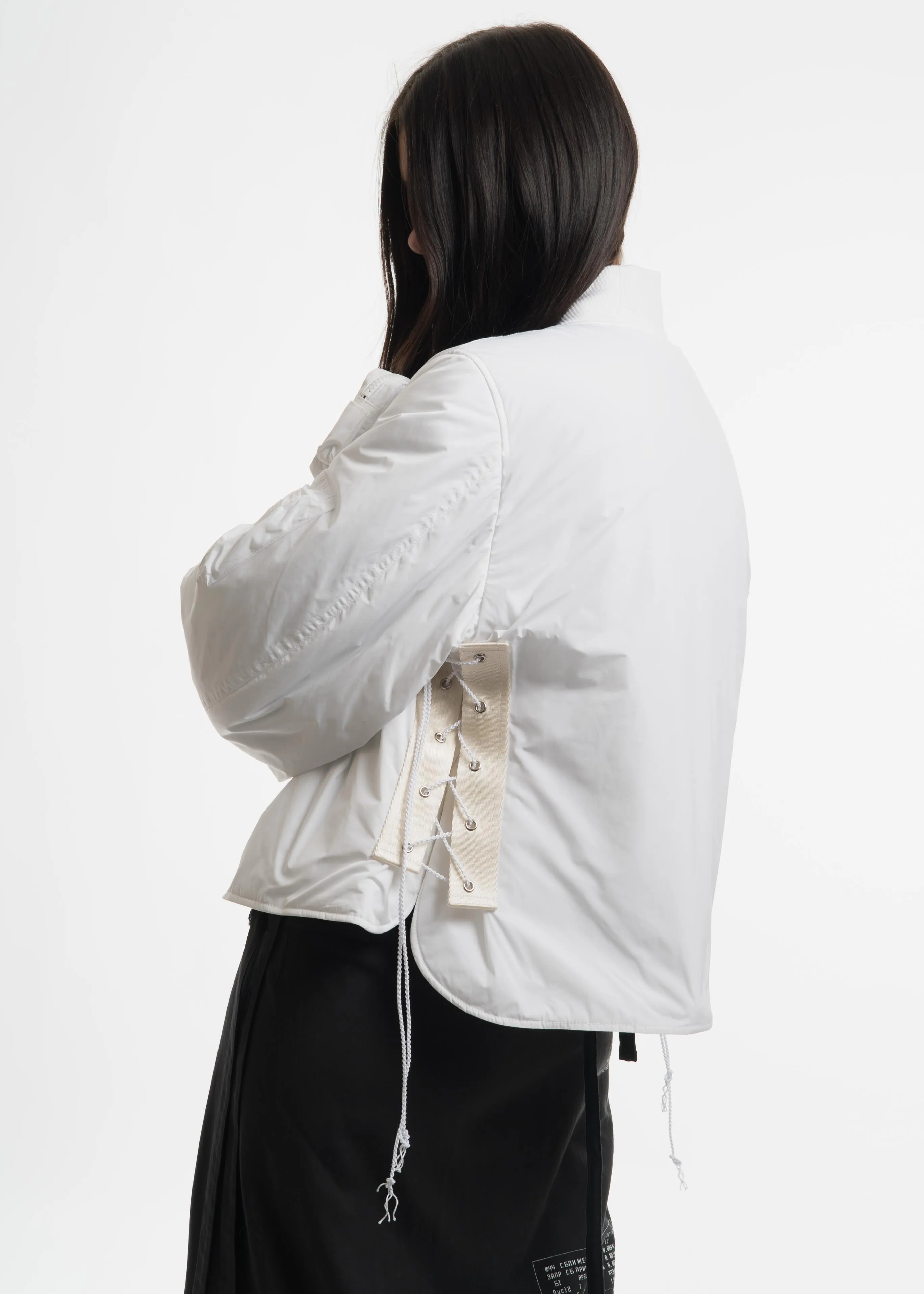 White MA-1 with Cigarette Pouch
