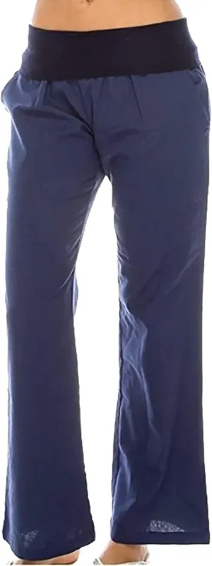 Women Linen Summer Solid Pants High Waist Ankle Length Plus Size Trousers Trendy