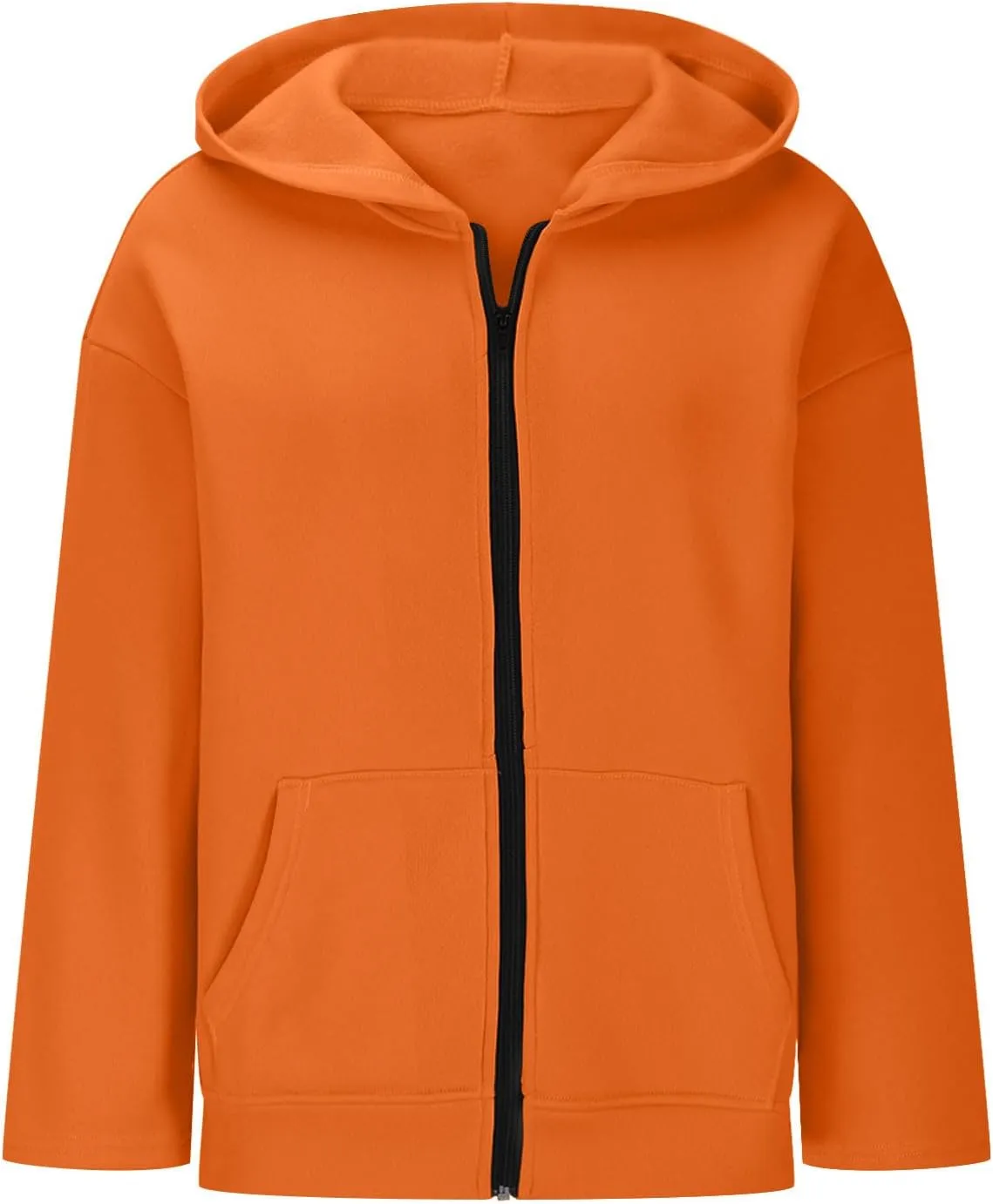 Womens Fall Hoodies Pullover Full Zip Up Jacket Casual Long Sleeve Hooded Sweatshirt with Pockets Fall Oversized Tops