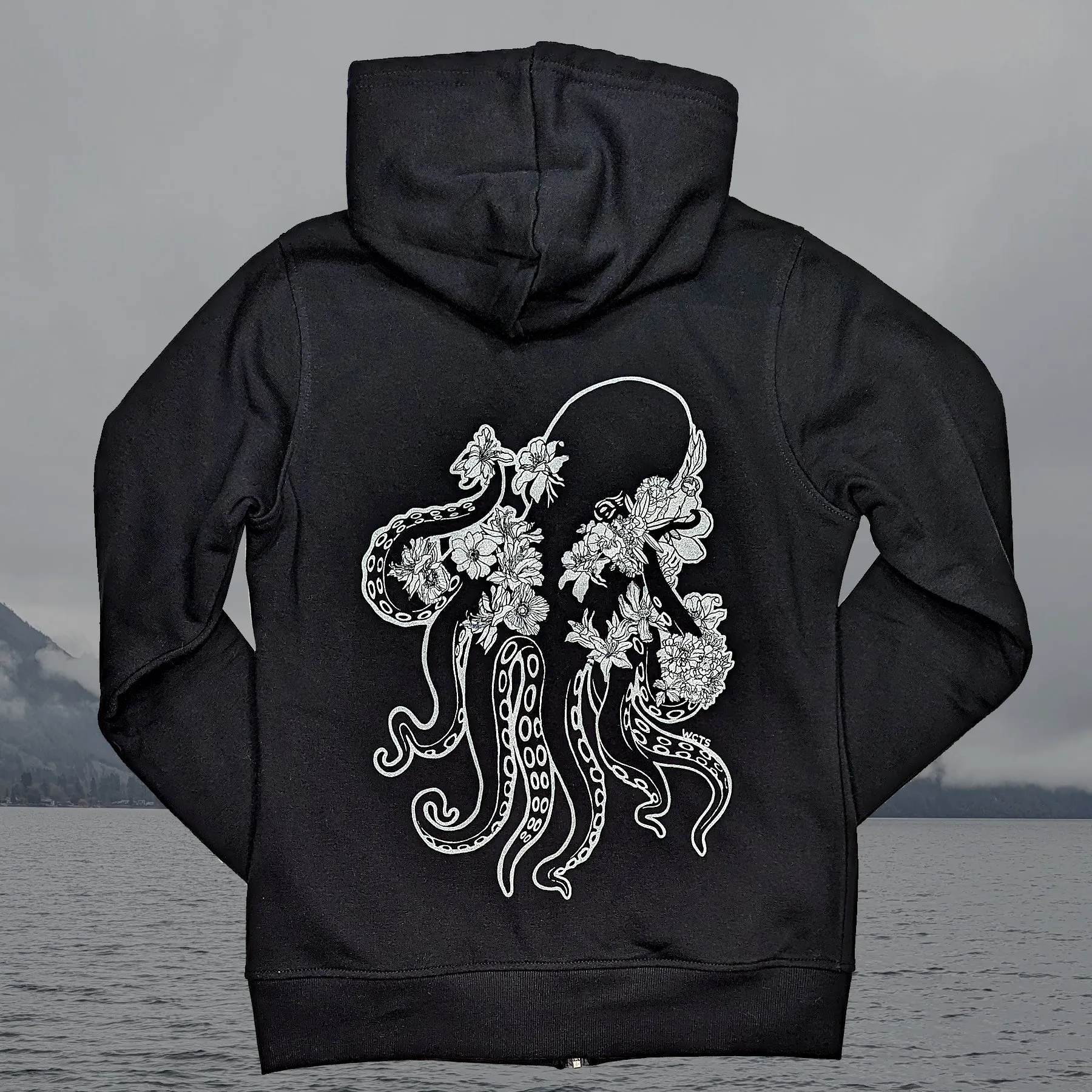 Women's Flower Octopus Zip Up Hoodie