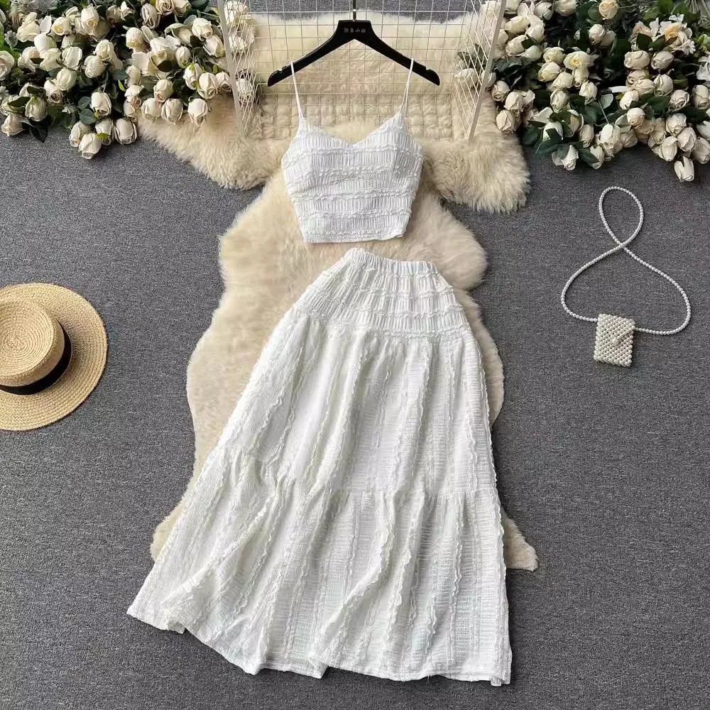 women's new suspender top sweet two-piece trendy set     S4538